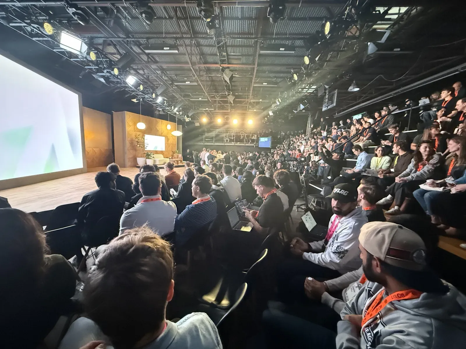 Packed main hall at The Midway SF, roughly 600 attendees seated before the keynote