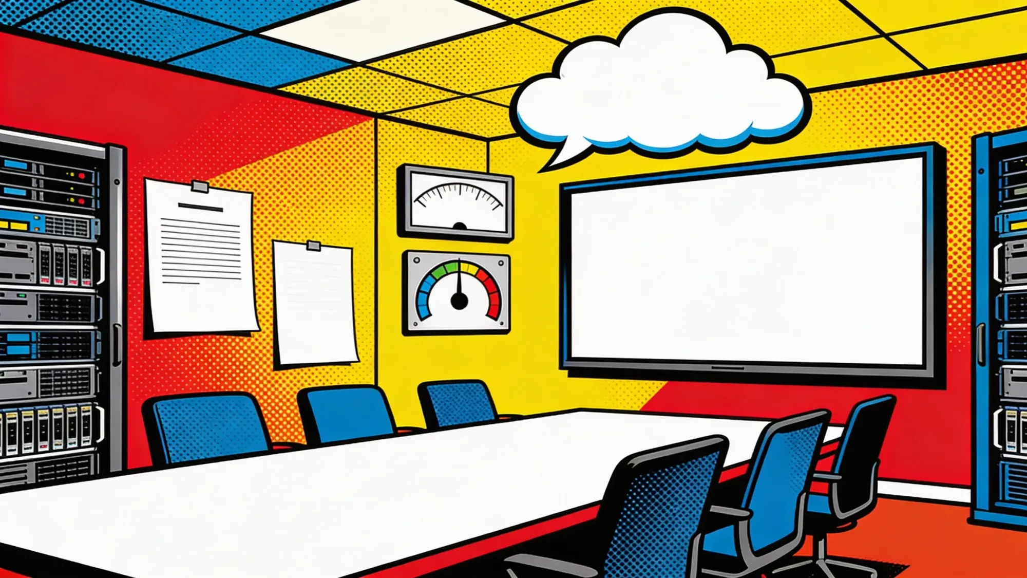 AI finance room with data center capacity and blank cloud contracts