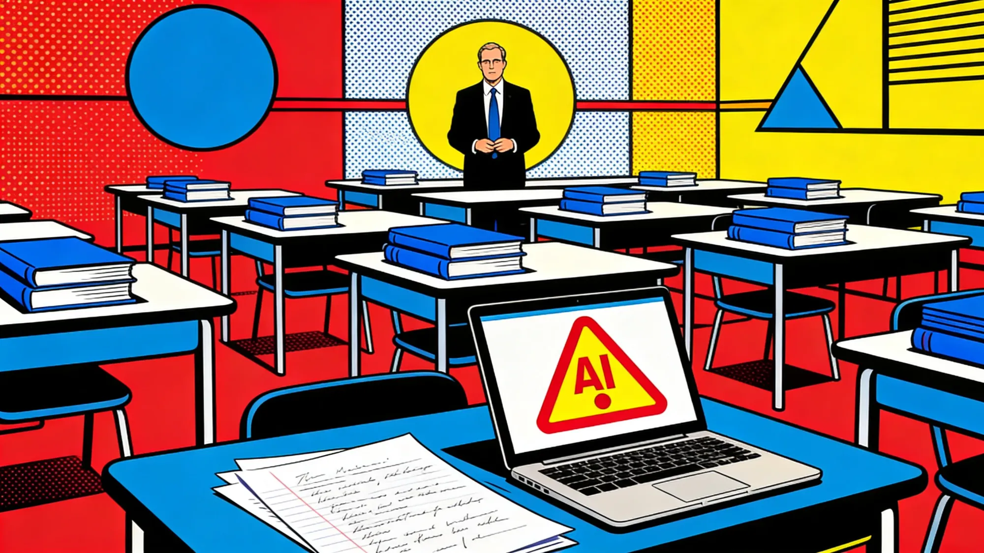 College blue books and an AI detector warning