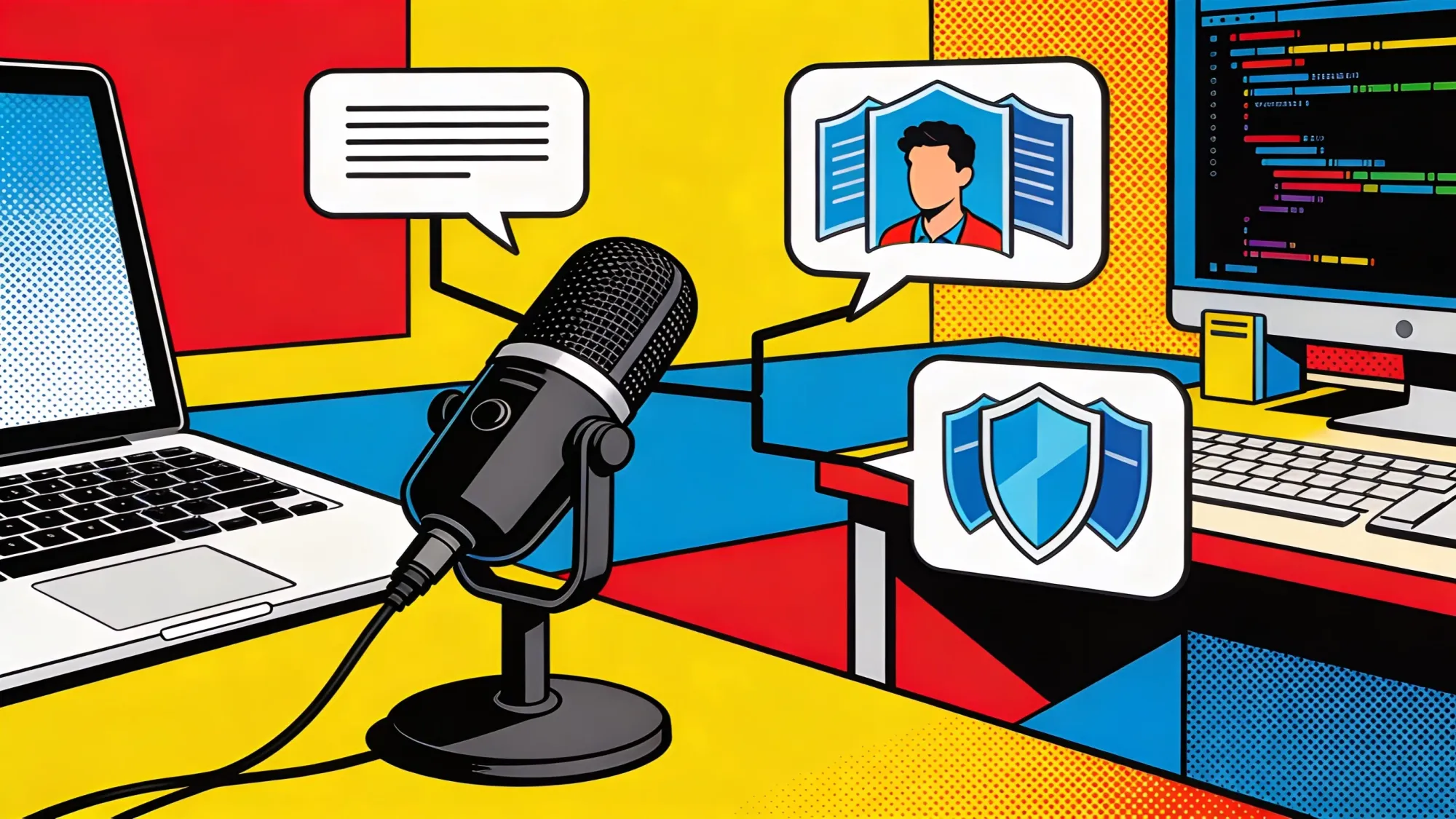 Desktop microphone connected to local speech models