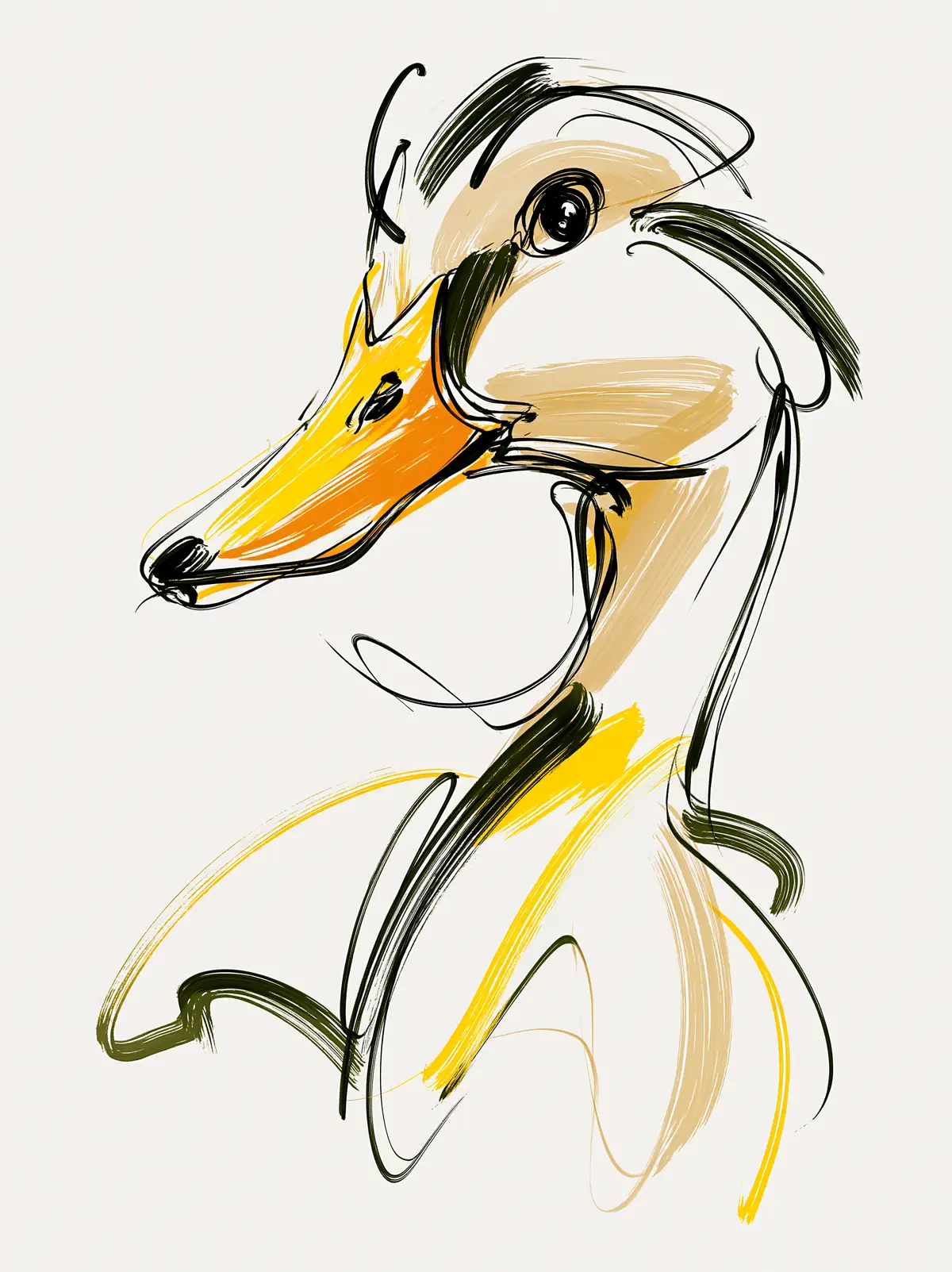 AI-generated duck portrait Pop Art style