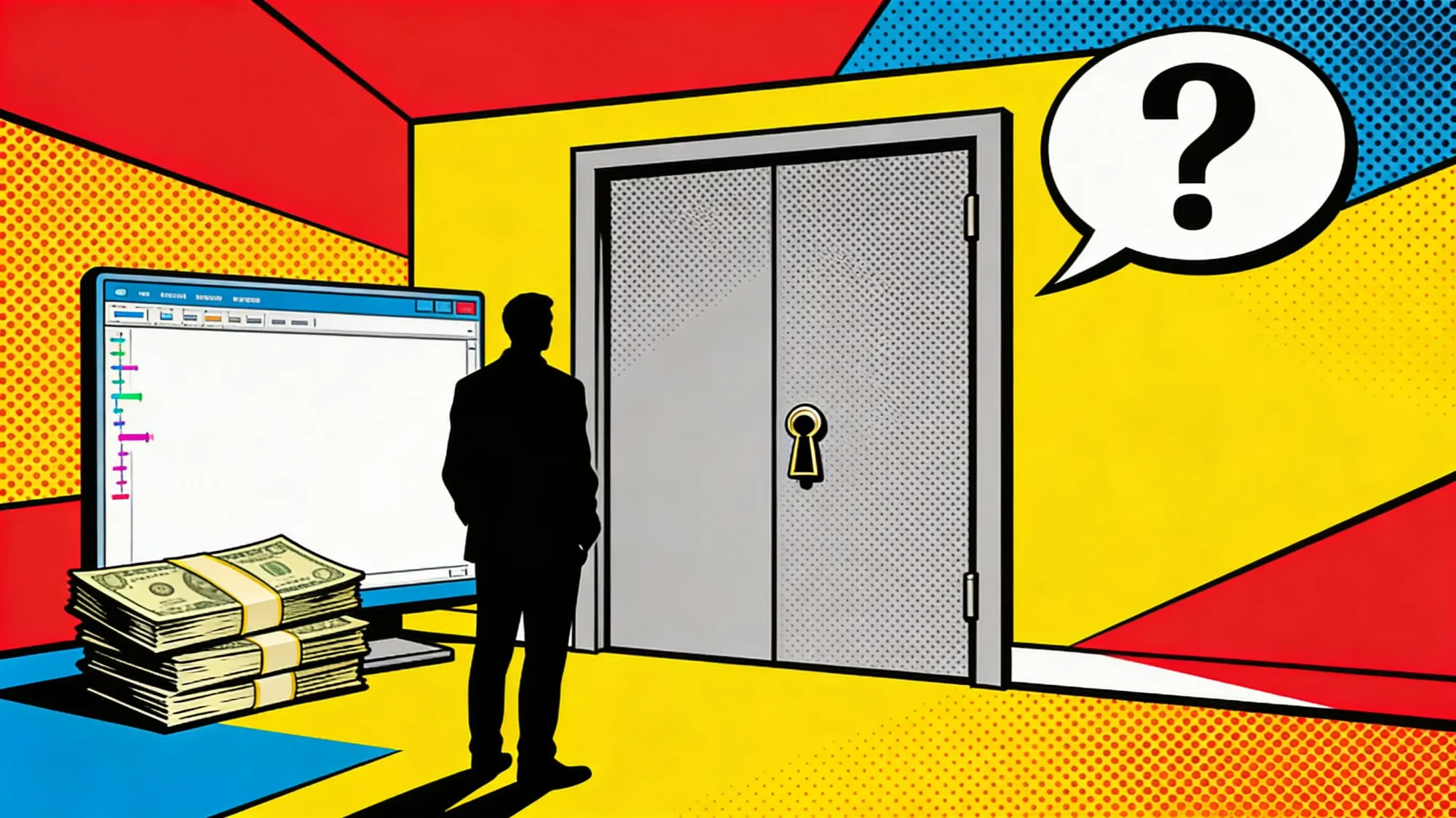 A job candidate faces a closed door at an AI lab interview