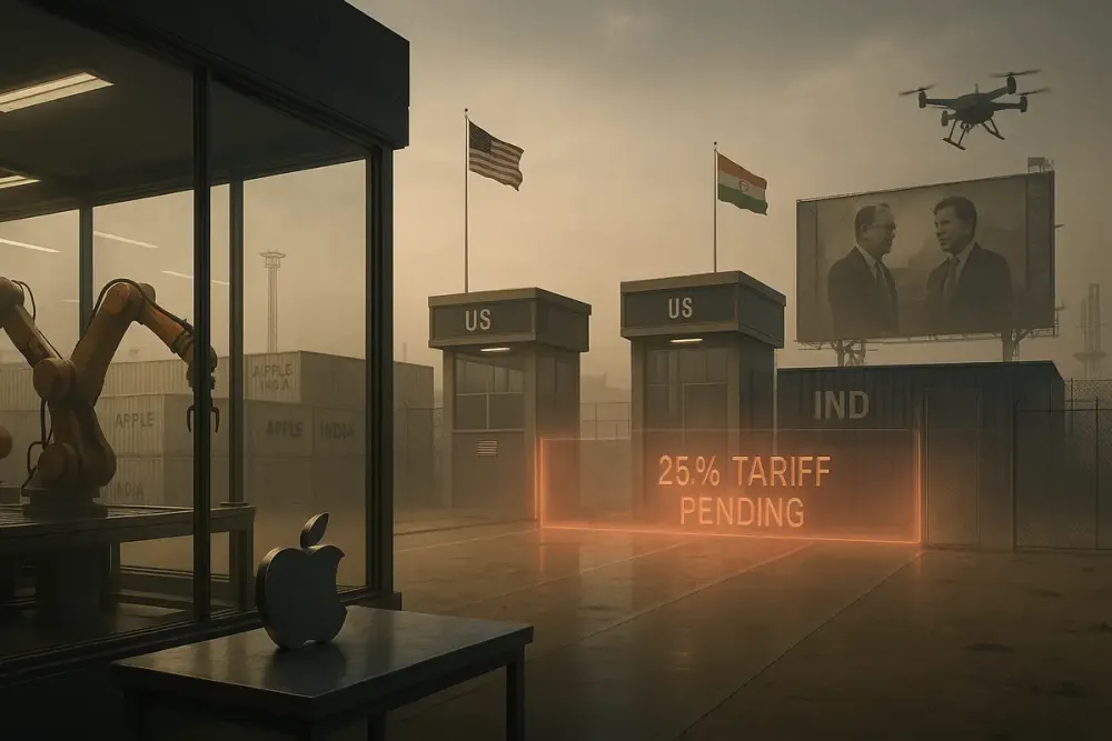 Apple’s India Gamble Faces Tariff Threat as AI Stumbles Mount