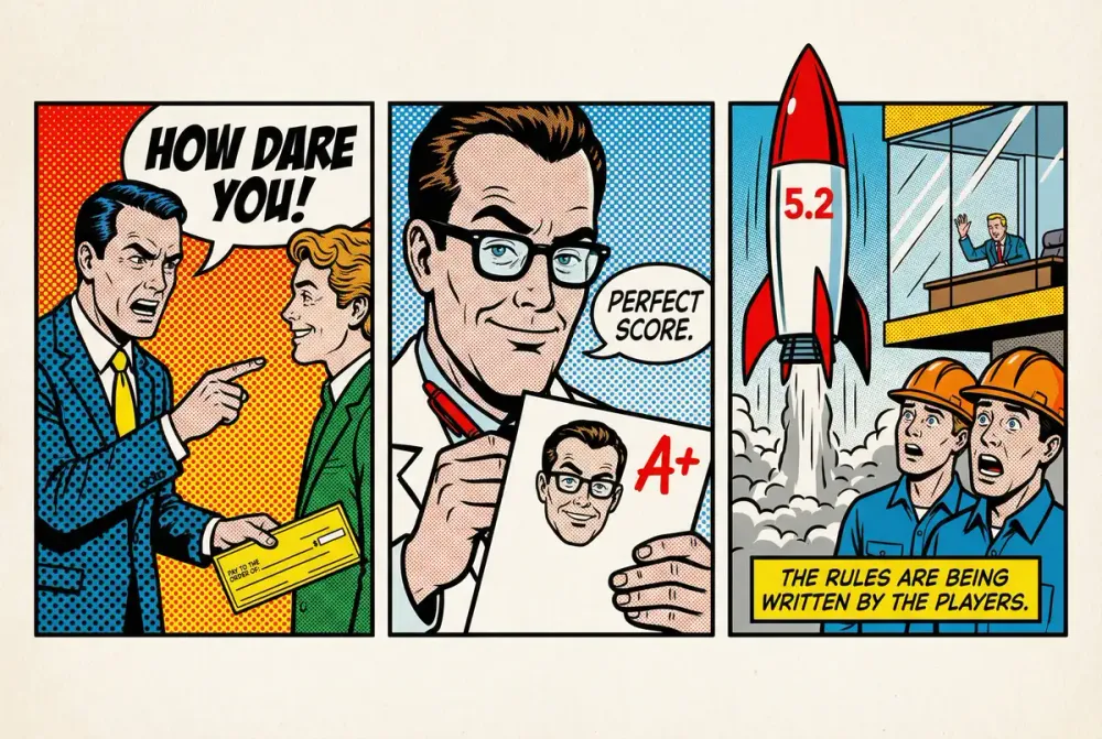 OpenAI Sprints. Google Grades Itself. Trump Threatens. Disney Pays.