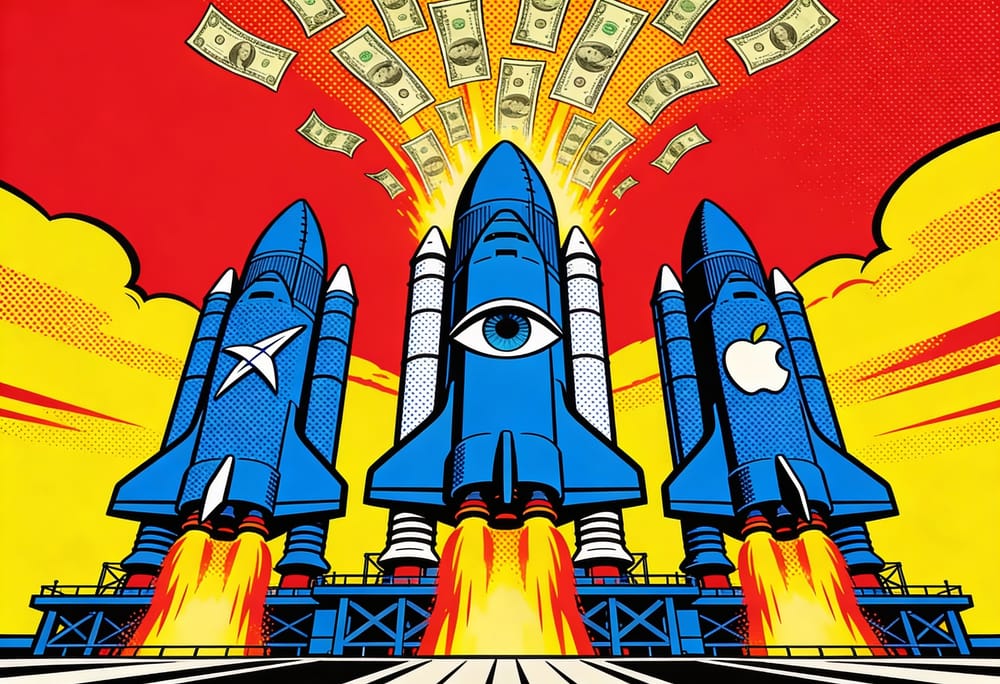 SpaceX Eats xAI. OpenAI Eats Cash. Apple Reads Faces.